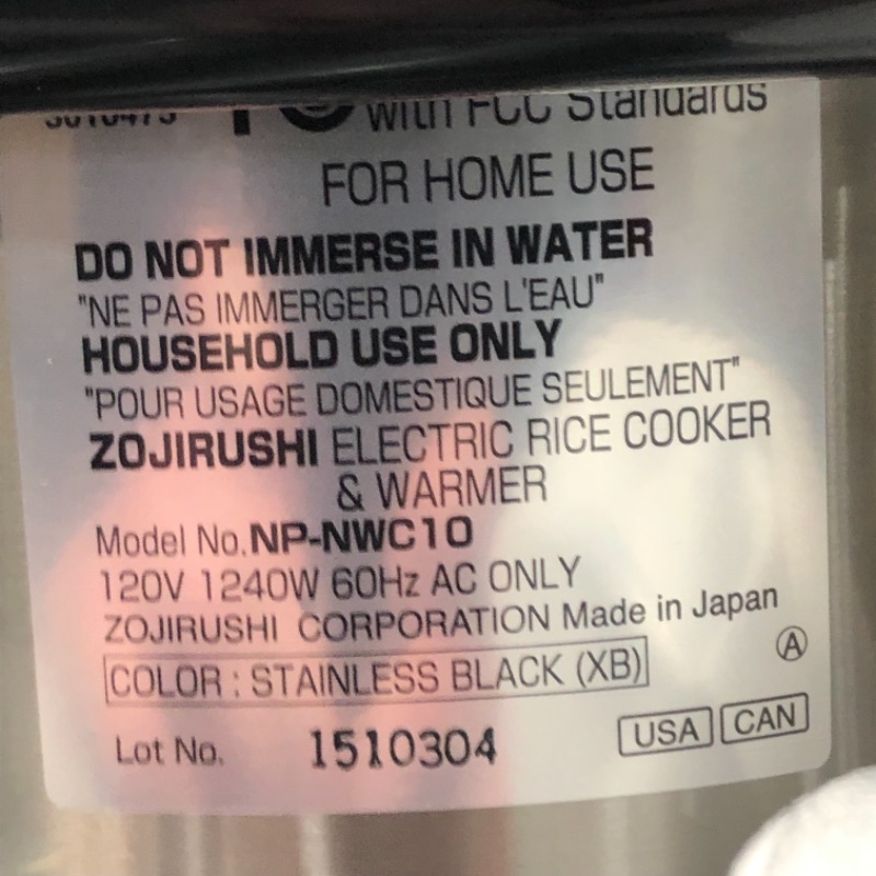 Photo 4 of Zojirushi - 5.5 Cup Pressure Induction Heating Rice Cooker - Stainless Steel Black POWERS ON