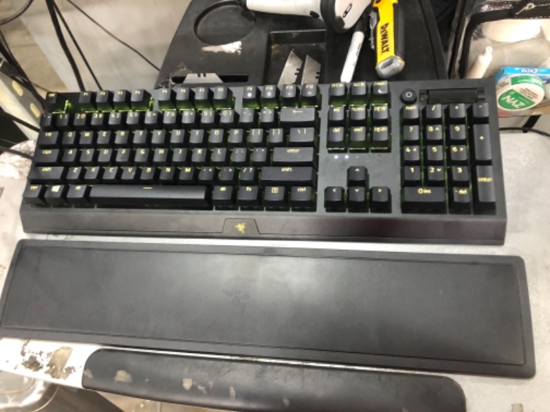 Photo 3 of Razer BlackWidow V3 Mechanical Gaming Keyboard: Green Mechanical Switches - Tactile and Clicky - Chroma RGB Lighting - Compact Form Factor - Programmable Macro Functionality TESTED AND FUNCTIONS
