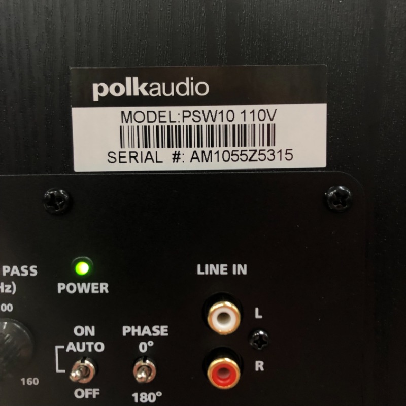 Photo 1 of Polk Audio PSW10 10" Powered Subwoofer - Power Port Technology, Up to 100 Watts, Big Bass in Compact Design, Easy Setup with Home Theater Systems Black POWERS ON