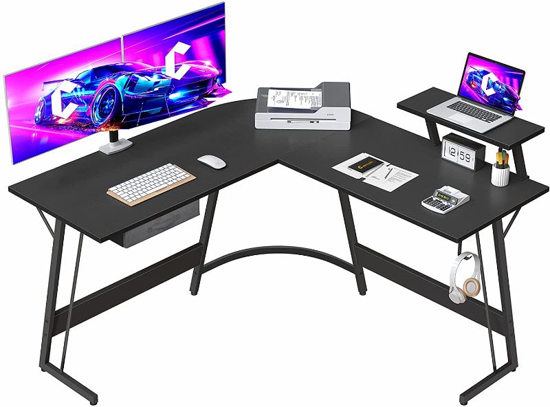 Photo 1 of CubiCubi Gaming L-Shaped Desk Computer Corner Desk, 50.8" Home Office Gaming Desk, Office Writing Study Workstation with Large Monitor Stand, Space-Saving, Easy to Assemble
