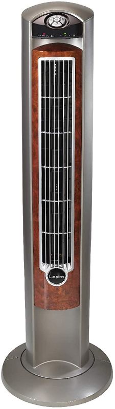 Photo 1 of 
Lasko Portable Electric 42" Oscillating Tower Fan with Nighttime Setting, Timer and Remote Control for Indoor, Silverwood T42954 &