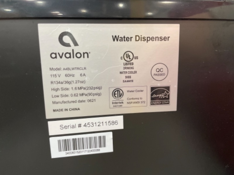 Photo 3 of Avalon Bottom Loading Water Cooler Water Dispenser with BioGuard- 3 Temperature Settings - Hot, Cold & Room Water, Durable Stainless Steel Construction, Anti-Microbial Coating- UL/Energy Star Approved
