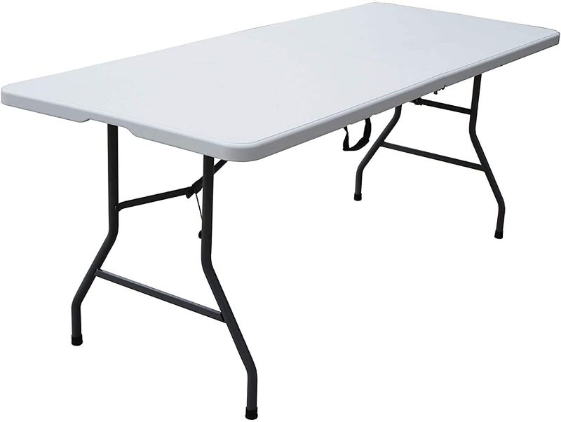 Photo 1 of 6 Foot Centerfold Folding Table, White
