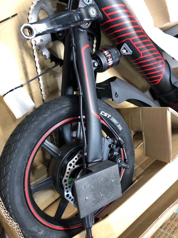 Photo 3 of Gyroor C3 Electric Bike for Adults, 450W eBike with 18.6MPH up to 28 Mileage, 14in Air-Filled Tires, Dual Disc Braking, 3 Riding Modes
