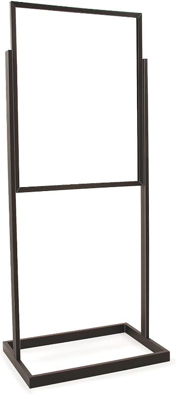 Photo 1 of Econoco BH30/MAB| Black Bulletin Sign Holder with Rectangular Tubing Base, 22" x 28"
