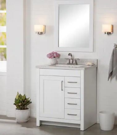 Photo 1 of 
Home Decorators Collection
Westcourt 30 in. W x 21 in. D Bathroom Vanity Cabinet in white with sink 