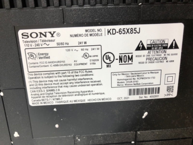 Photo 5 of ***PARTS ONLY*** Sony X85J 65 Inch TV: 4K Ultra HD LED Smart Google TV with Native 120HZ Refresh Rate, Dolby Vision HDR, and Alexa Compatibility KD65X85J- 2021 Model
