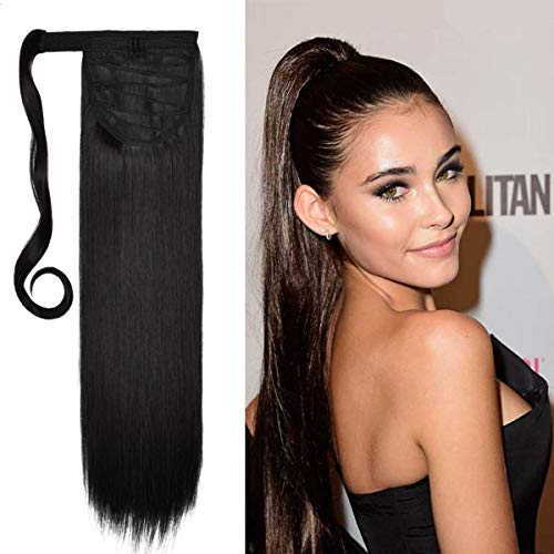 Photo 1 of EMERLILY Clip in Ponytail Extension Wrap Around Pony Tail Long Straight 28 Inch Synthetic Ponytail Hair Extensions Hair Pieces for Women
28in-#4 Brownish Black ( $6 x 6)