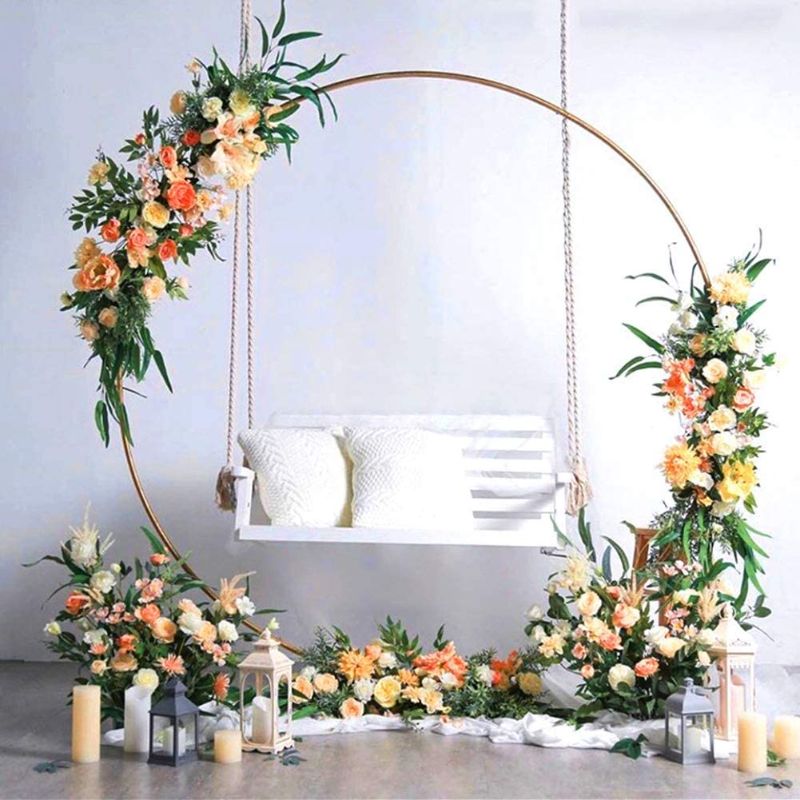 Photo 1 of 7 FT Tall - Gold Round Metal Wedding Arch, Photo Booth Backdrop Stand