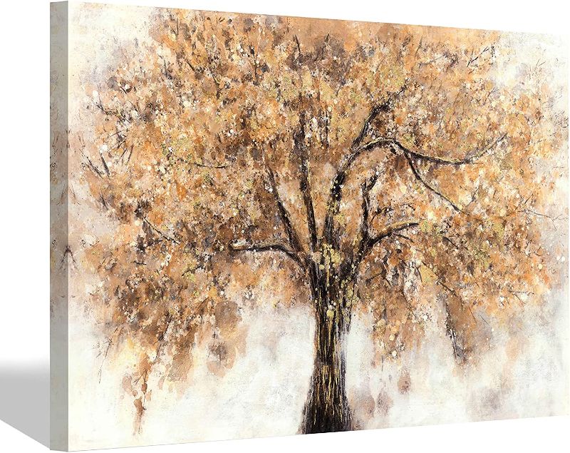 Photo 1 of Abstract Tree Canvas Wall Art - Blossom Picture Autumn Leaf Artwork for Living Room Decor 30’’x45’’
