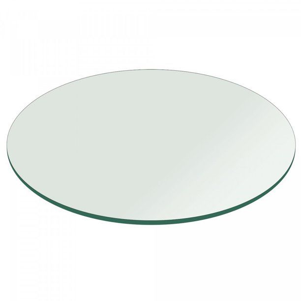 Photo 1 of 31 Inch Round Glass Table Top 1/4 Inch Thick Clear Tempered Glass With Flat Edge Polished
