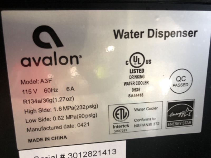 Photo 5 of Avalon A3F Bottom Loading Water Cooler Dispenser with Filtration 3 Temperatures