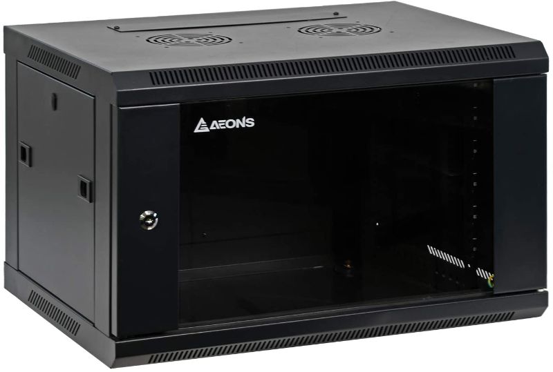 Photo 1 of AEONS 6U Professional Wall Mount Network Server Cabinet Enclosure MODEL UNKNOWN, SIMILAR TO STOCK PHOTO, DOES NOT HAVE A BLACK DOOR 