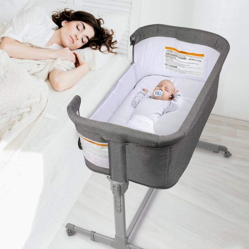 Photo 1 of Baby Bassinet, Bedside Sleeper for Baby, Playpen, Easy Folding Portable Crib (Grey) SIMILAR TO STOCK PHOTO 