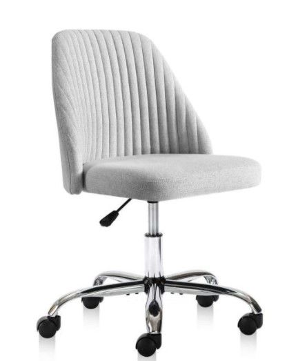 Photo 1 of Gray Home Office Modern Twill Fabric Mid-Back Task Chair
