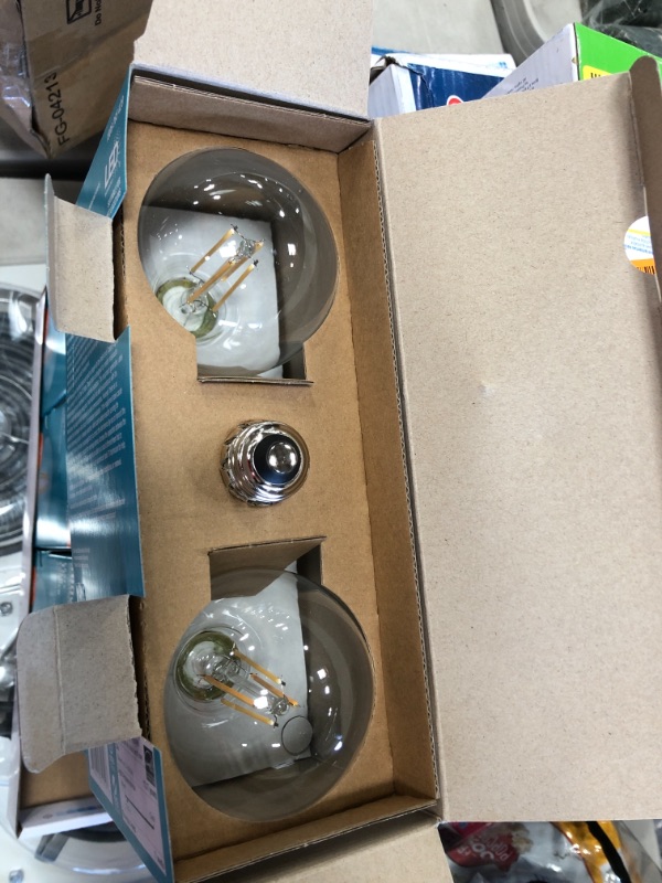 Photo 2 of 100-Watt Equivalent G25 Dimmable Globe Clear Glass Filament LED Vintage Edison Light Bulb Soft White (3-Pack)
