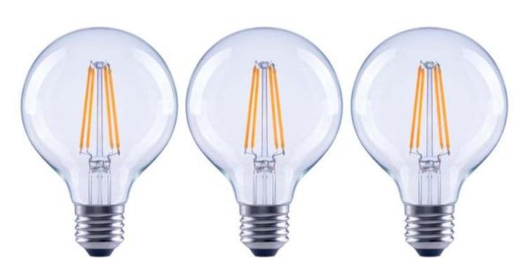 Photo 1 of 100-Watt Equivalent G25 Dimmable Globe Clear Glass Filament LED Vintage Edison Light Bulb Soft White (3-Pack)
