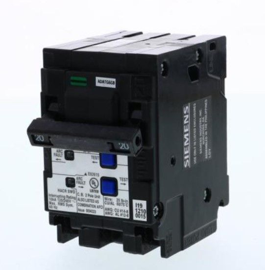 Photo 1 of 20 Amp 2-Pole Combination Type AFCI Plug-On Neutral Circuit breaker

