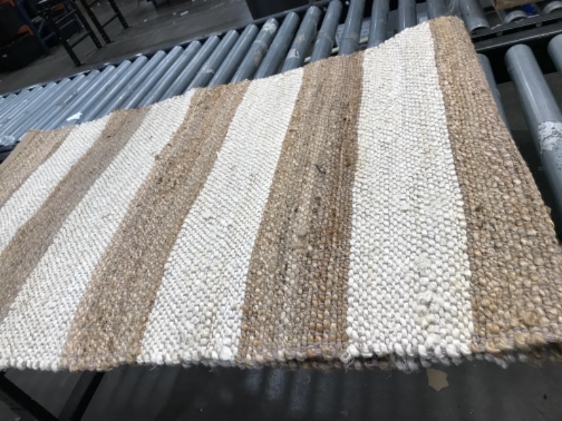 Photo 2 of 2'7 X 8 Capri Natural Stripe Rug