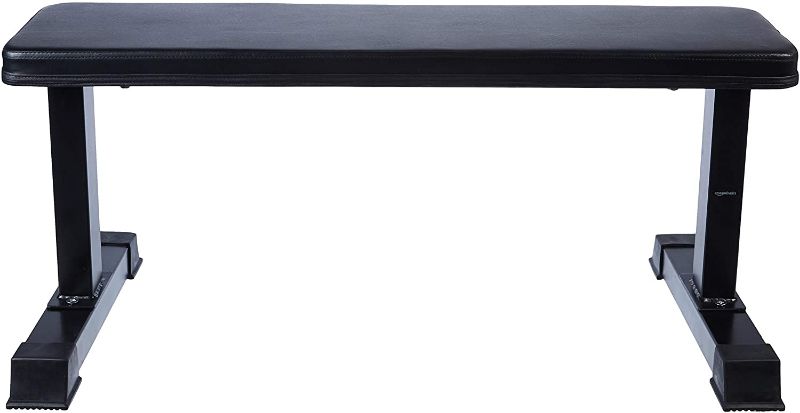 Photo 1 of Amazon Basics Flat Weight Workout Exercise Bench, Black
