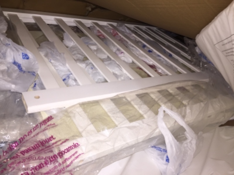 Photo 2 of Dream On Me Aden 4 in 1 Convertible Mini Crib, White

damaged 