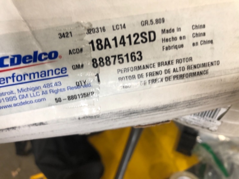 Photo 1 of AC Delco 18A1412SD Brake Disc, Stock Replacement, Rear Driver Or Passenger Side