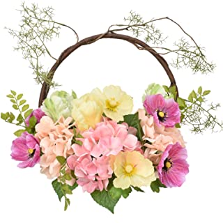 Photo 1 of ALLHANA Summer Hydrangea Wreath for Front Door, 16-18 Inch Artificial Flowers Spring Wreaths for All Seasons Farmhouse Home Wedding Party Holiday Wall Window Decor
