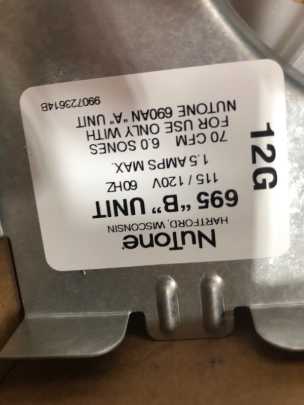 Photo 1 of Broan-NuTone 70 CFM Replacement Motor Wheel for 695A Bathroom Exhaust Fan