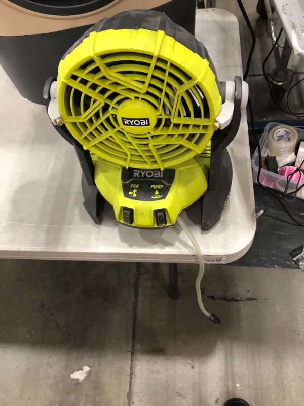 Photo 2 of RYOBI 18-Volt ONE 2-Speed Bucket Top Misting Fan