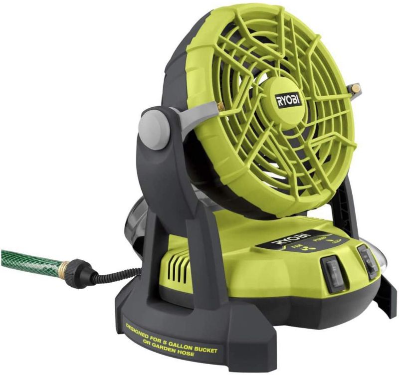 Photo 1 of RYOBI 18-Volt ONE 2-Speed Bucket Top Misting Fan