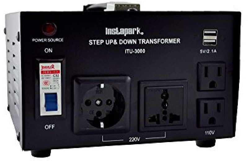 Photo 1 of Instapark ITU-3000 Series Heavy-Duty AC 110/220V Step Up / Down Voltage Transformer / Converter with US Standard, Universal, German/French Schuko AC Outlets - 3,000 Watt