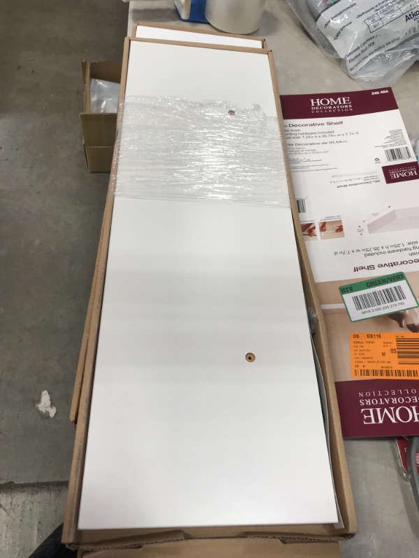 Photo 1 of 8 in. D x 36 in. L x 1-1/4 in. H White Slim Shelf