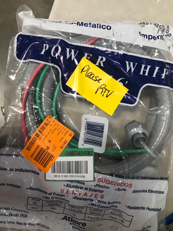 Photo 1 of AFC Cable Systems 8017-HD .75 in. X 6 Ft. Sealtite Non-Metallic Flexible Conduit Whip Coil

