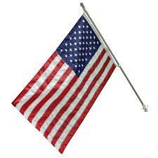 Photo 1 of 6 ft. x 1-1/4 in. Dia Flag Pole Set and 3 ft. x 5 ft. Nylon Flag