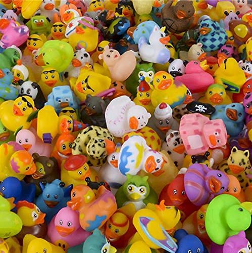 Photo 1 of Assortment Rubber Duck Toy Duckies for Kids, Bath Birthday Gifts Baby Showers Classroom Incentives, Summer Beach and Pool Activity, 