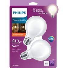 Photo 1 of 40-Watt Equivalent G25 Dimmable LED Light Bulb Soft White Frosted Globe 4-pack 2 per pack