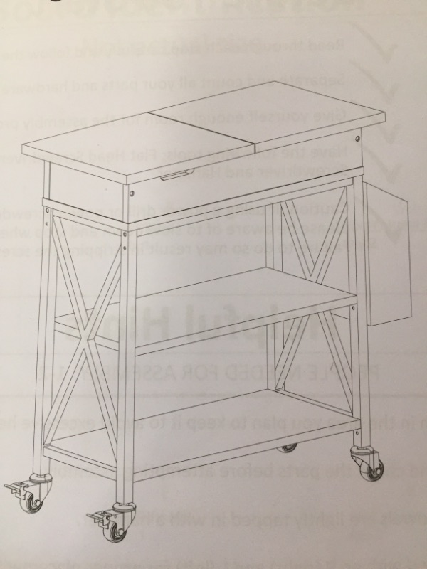 Photo 1 of BROWN TABLE WITH BLACK METAL LEGS.
INCLUDES WHEELS AND CUBY.
NO OTHER INFORMATION.
USED
SOLD AS IS
