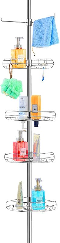 Photo 1 of ALLZONE Rustproof Shower Caddy Corner for Bathroom,Bathtub Storage Organizer for Shampoo Accessories,4 Tier Adjustable Shelves with Tension Pole, 54 to 114...

missing components 