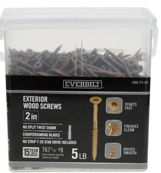 Photo 1 of #8 x 2 in. Star Drive Flat Head Exterior Wood Screws (767-Pack)
