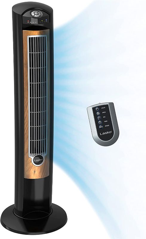 Photo 1 of Lasko Products Portable Electric 42" Oscillating Tower Fan with Fresh Air Ionizer, Timer and Remote Control for Indoor, Bedroom and Home Office Use, Blackwood T42950 PARTS ONLY.