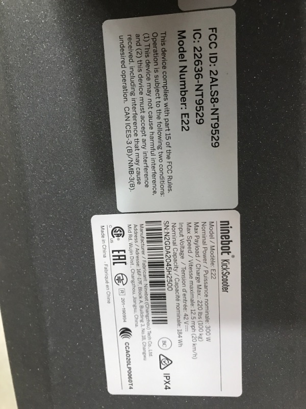 Photo 7 of Segway Ninebot E22 E45 Electric Kick Scooter, Upgraded Motor Power, 9-inch Dual Density Tires, Lightweight and Foldable
