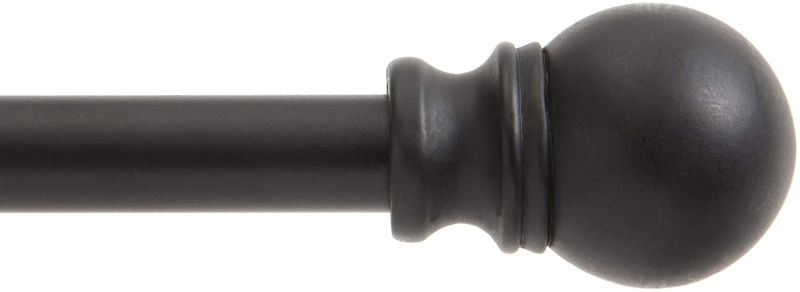 Photo 1 of Kenney 55929 Davenport Petite Café Decorative Window Curtain Rod, 48-86", Matte Black
