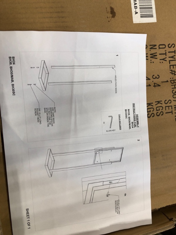 Photo 3 of 22IN X 28IN CHROME POSTER SIGN DISPLAY STAND W SQUARE-TUBE BASE, VISIONTRON BH30
**BLACK**MISSING PARTS**