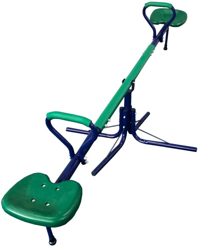 Photo 1 of ALEKO BSW06 Outdoor Sturdy Child 360-Degree Spinning Seesaw Play Set - Green
