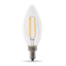 Photo 1 of 60-Watt Equivalent B10 E12 Candelabra Dimmable Filament CEC Clear Glass Chandelier LED Light Bulb Daylight (8-Pack)
