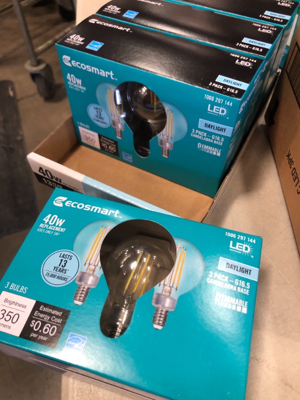 Photo 2 of 40-Watt Equivalent G16.5 ENERGY STAR and CEC Title 20 Dimmable Filament LED Light Bulb Daylight (3-Pack)
