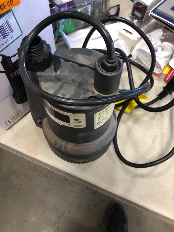 Photo 2 of 1/6 HP Plastic Submersible Utility Pump
