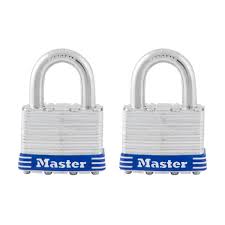 Photo 1 of 1-3/4 in. Laminated Steel Padlock; 2 Pack
