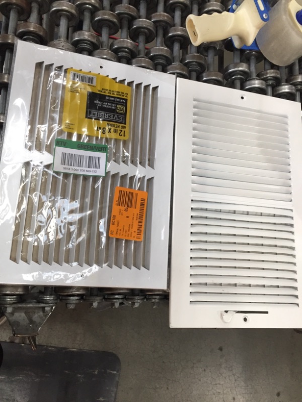 Photo 1 of 12 in. x 8 in. Steel Return Air Grille in White 10in x 8in vent. bundle
