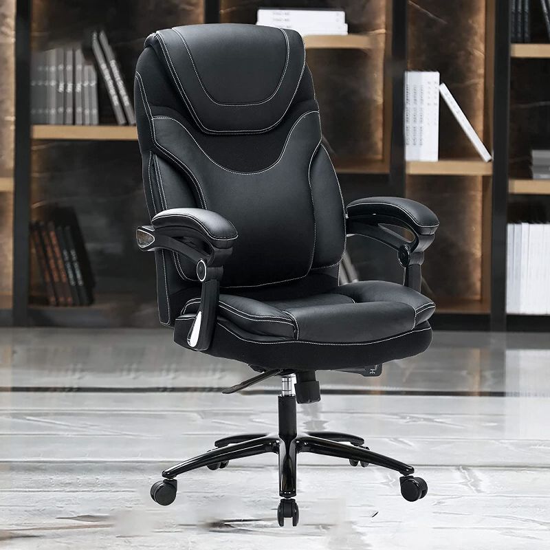 Photo 1 of KCREAM Executive Office Chair, Computer Chair with Thick Padded Armrest and Lumbar Support for Home & Office, Bonded Leather Executive Chair, Big and Tall Ergonomic Computer Desk Chair
